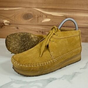 Clarks Originals Wallabee Weaver Suede Shoes Tan Brown Women's Size 7